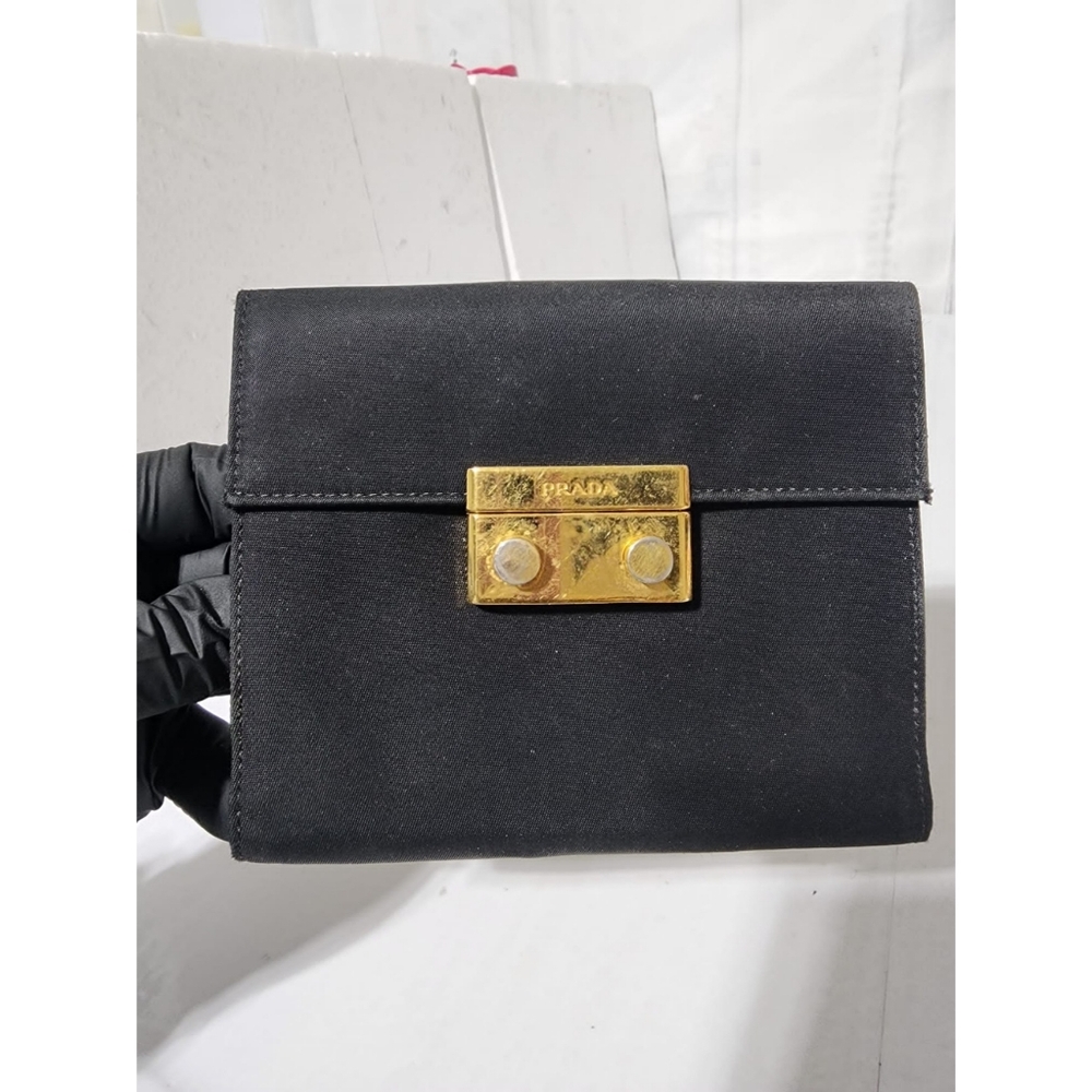 Prada Nylon Compact Wallet Black - Picture 6 of 13